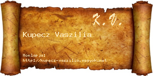 Kupecz Vaszilia névjegykártya